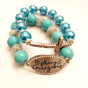NEW!! Inspirational Turquoise Bracelets Qty of 2
